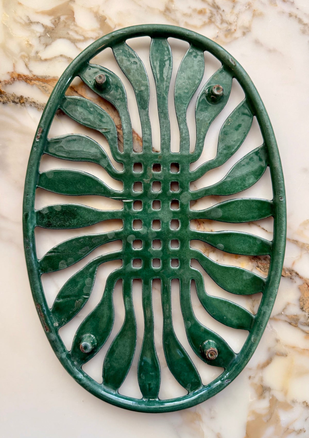 French Enamelled Cast Iron Trivet