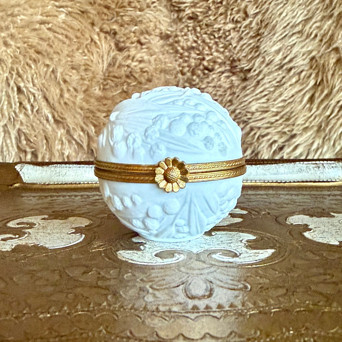 Raynaud Limoges Porcelain Egg Trinket Box