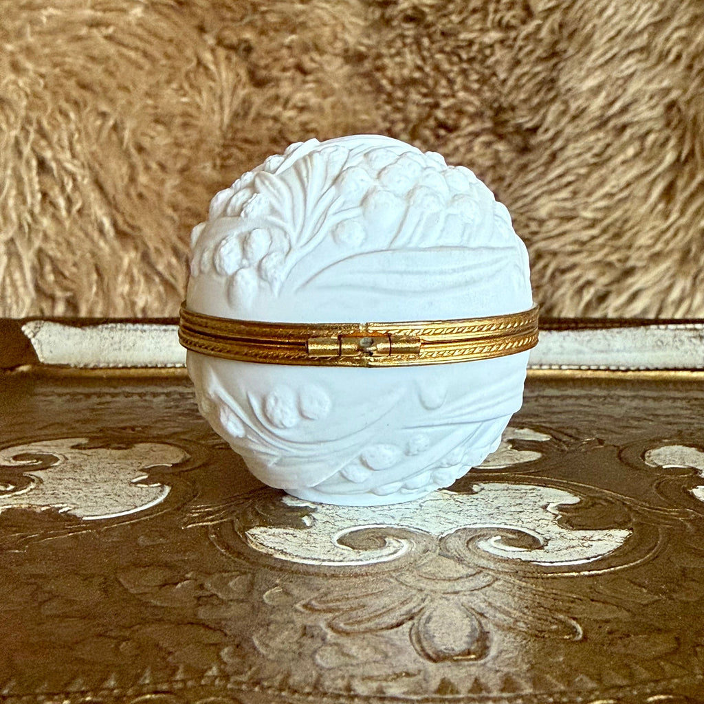 Raynaud Limoges Porcelain Egg Trinket Box