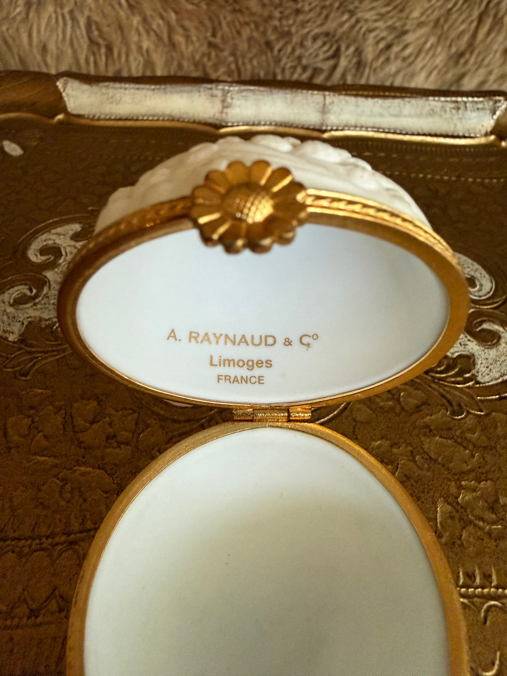 Raynaud Limoges Porcelain Egg Trinket Box