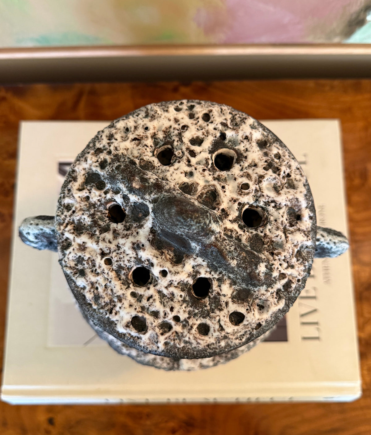 French Fat Lava Lidded Ceramic Pot