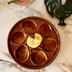 French Saint-Clement Glazed Ceramic Oyster Plate