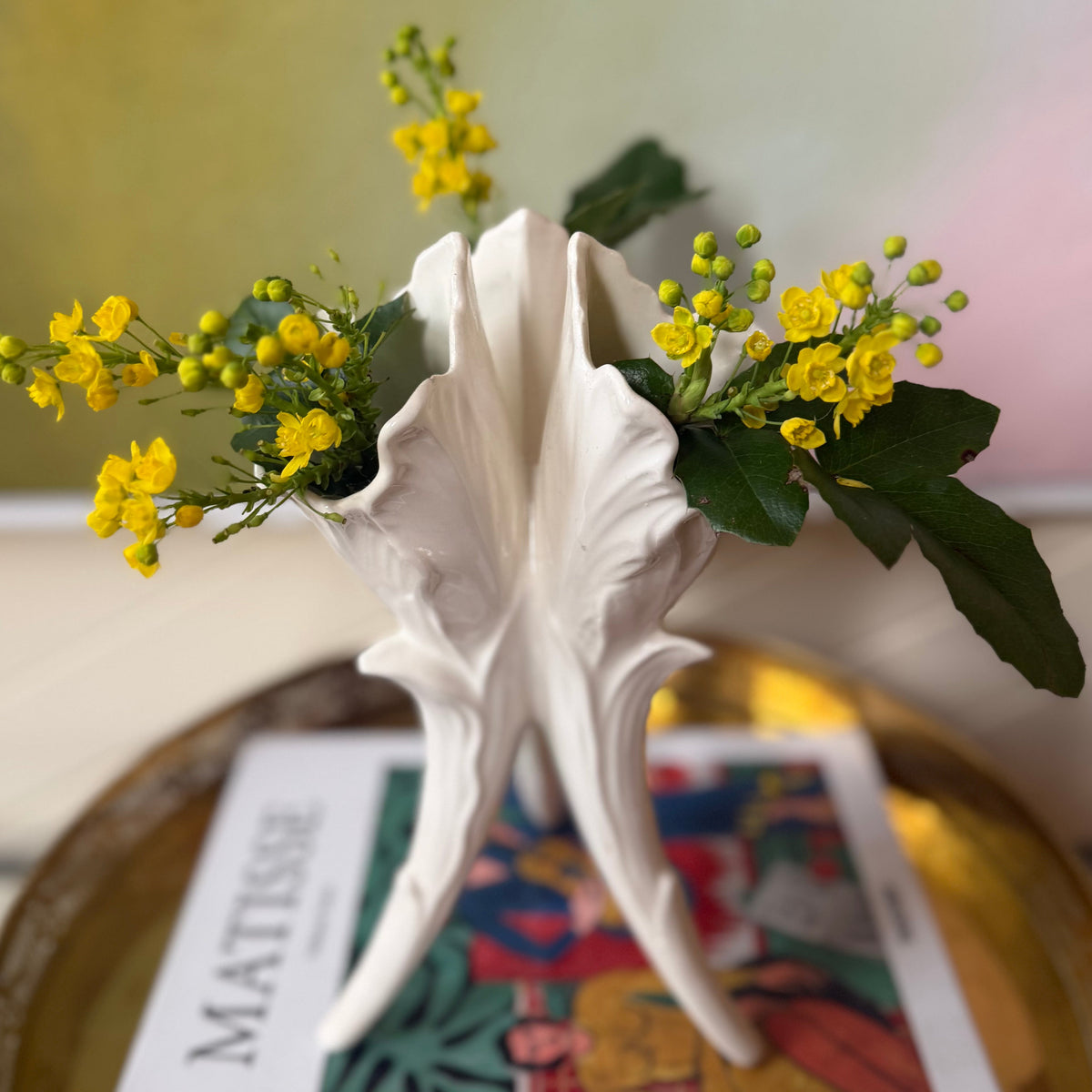 Vintage Ceramic Triple Flower Vase