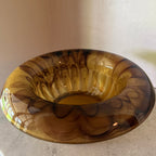 Ribbed Amber Cloud Glass Bowl - George Davidson