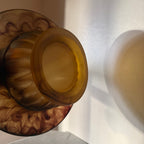 Ribbed Amber Cloud Glass Bowl - George Davidson