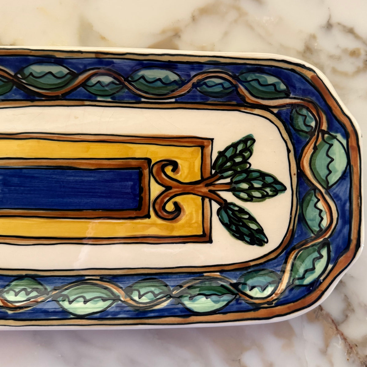 Vintage Hand Painted Ceramic Dish