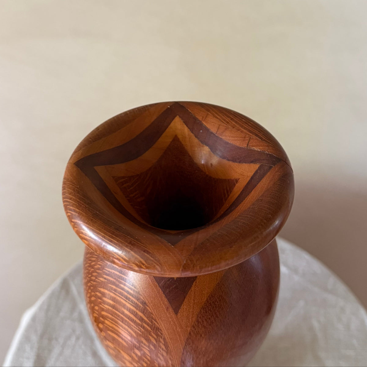 Pair of Turned Wooden Vases