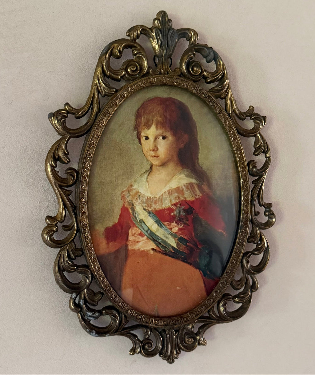 Antique Italian Artwork in Ornate Frame