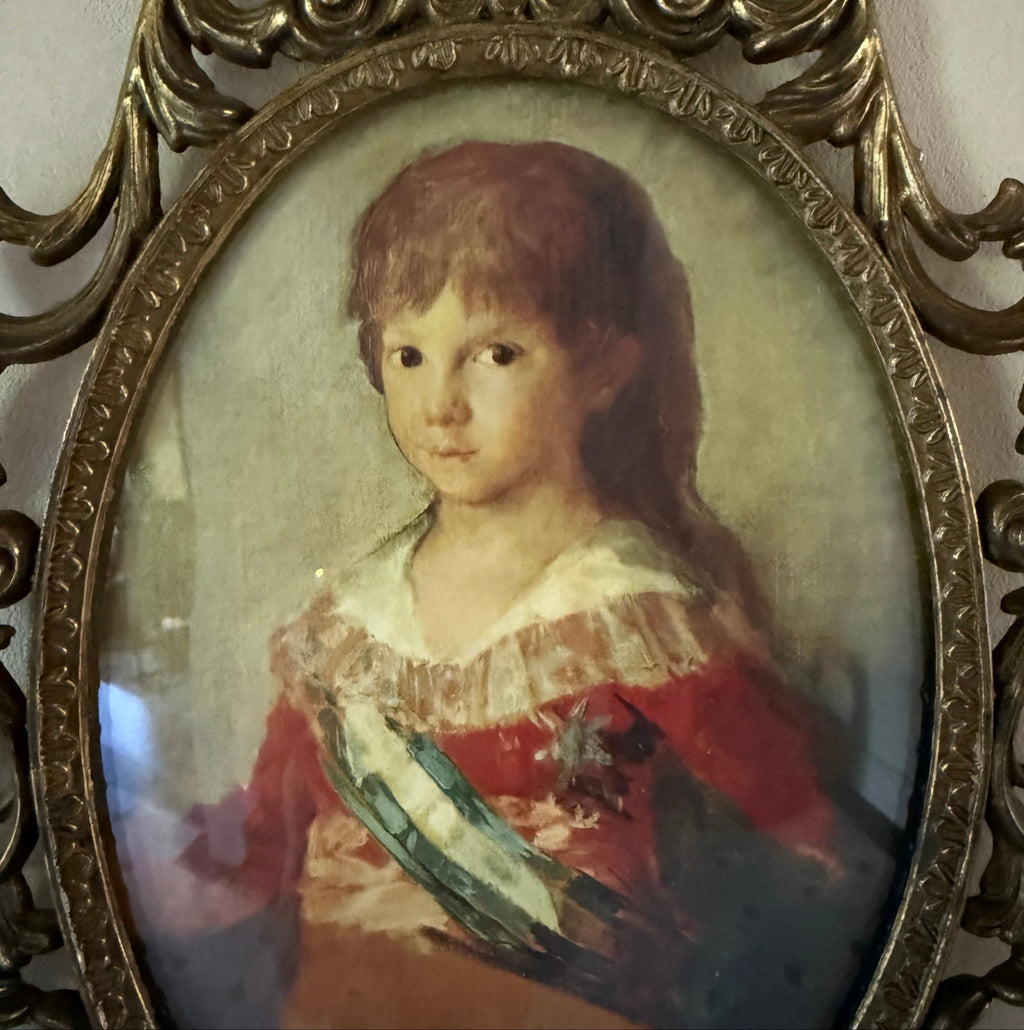 Antique Italian Artwork in Ornate Frame