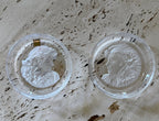 Glass Cameo Dishes - Pair