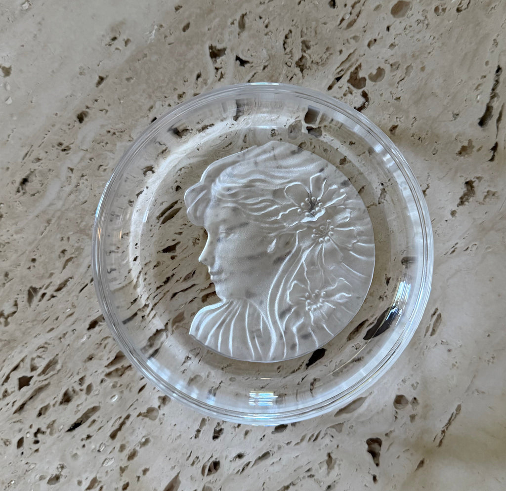Glass Cameo Dishes - Pair