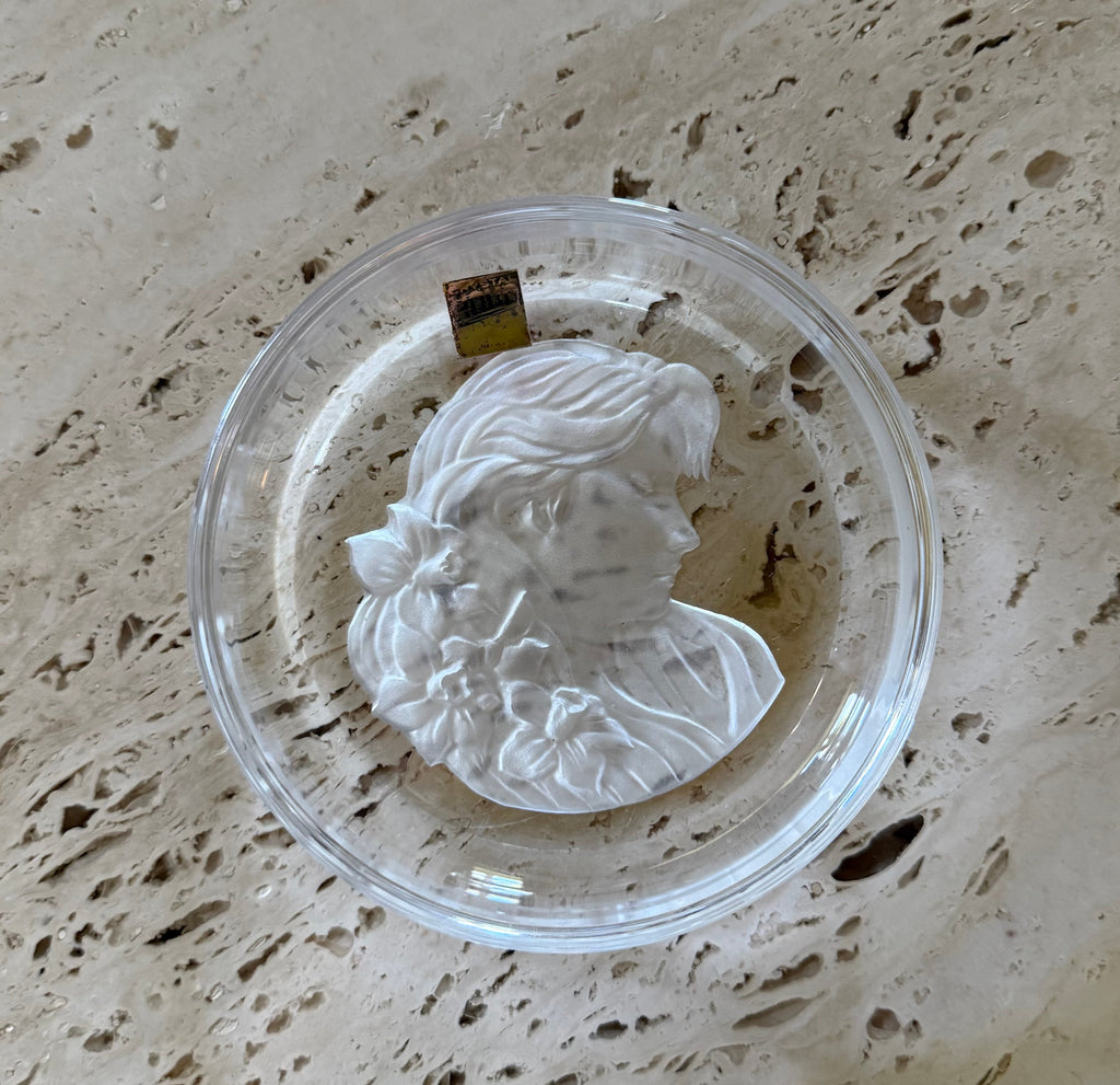 Glass Cameo Dishes - Pair