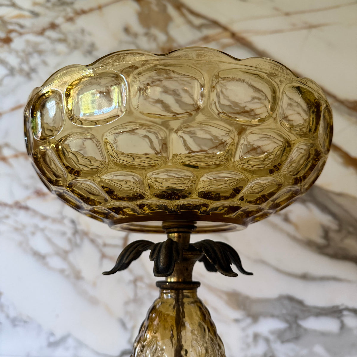 Italian Glass Pedestal Bowl