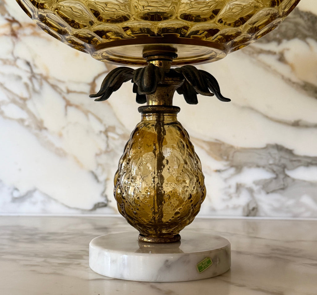 Italian Glass Pedestal Bowl